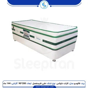 تشک یک نفره کارات دلوکس طبی فنر منفصل سایز 200*90 برند فالومو